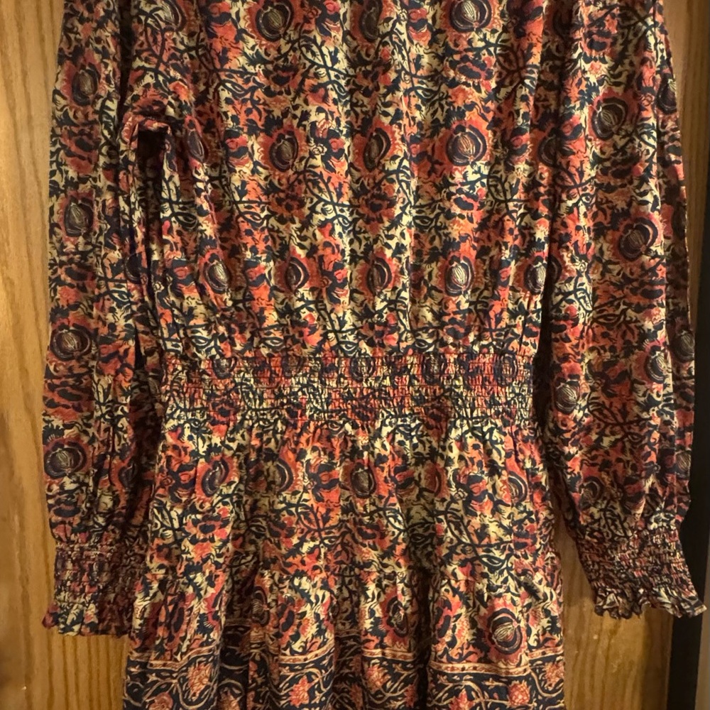 Polo Ralph Lauren Red and Black Floral Long Sleeve Dress